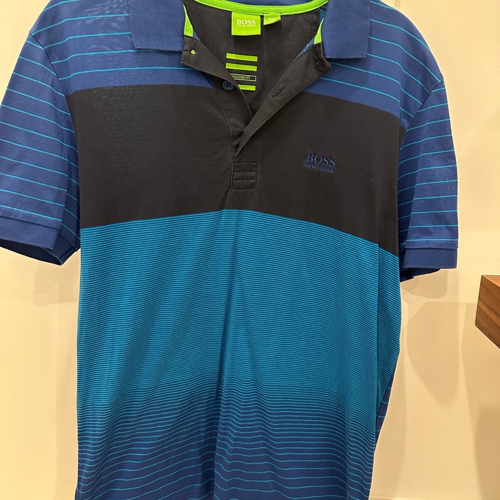 Boss Blue and Black Polo Shirt